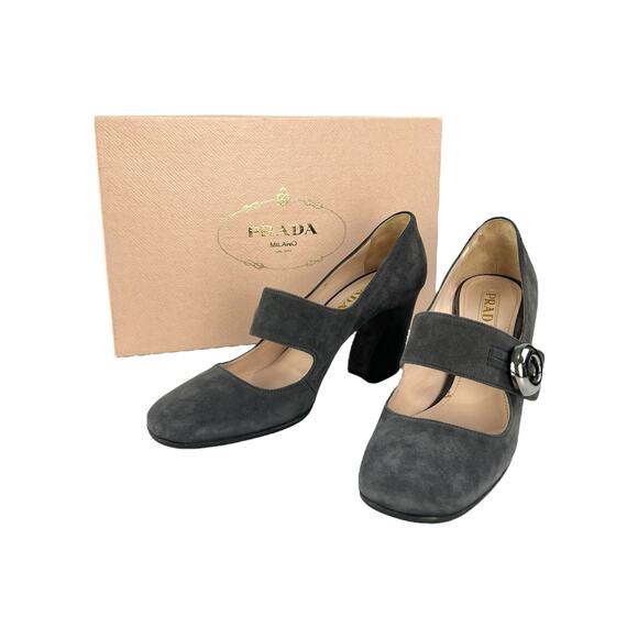 Prada Button Suede Pumps - Picture 2 of 8